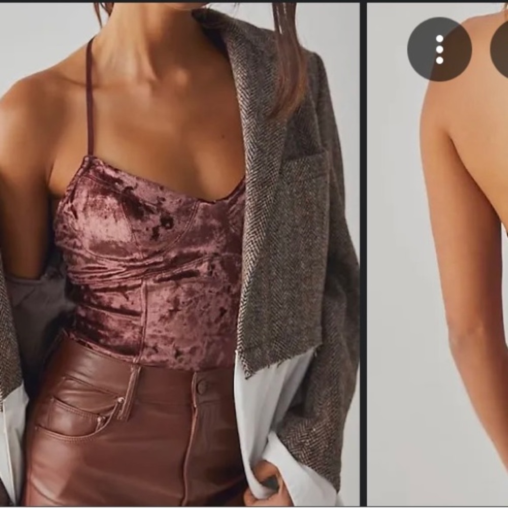 Free people velvet bodysuit